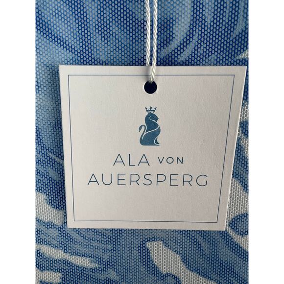 Ala Von Auersperg Diane Sheer Mesh Top in Blue Coral Medium - Picture 5 of 6